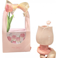 鸣誉少女心女郁金香杯送男女朋友姐妹高颜值有意义 郁金香花朵杯 杯+小花勺【郁金香+礼袋+彩盒+丝