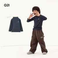 Q21小暖皮山茶油儿童男女童亲子小高领打底上衣
