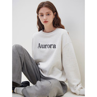 范思蓝恩23FS14587韩系休闲慵懒感卫衣秋冬宽松圆领字母外套 浆果紫 XS