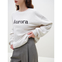 范思蓝恩23FS14587韩系休闲慵懒感卫衣秋冬宽松圆领字母外套 花灰色 XL