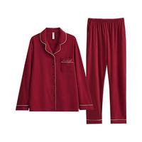 FENTENG 芬腾 红色睡衣女春秋款结婚新婚情侣纯棉家居服男士本命年一男一女