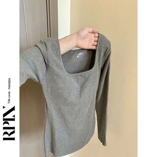 RPIN百搭打底内搭洋气小衫磨毛保暖长袖T恤带胸垫秋冬新加厚方领