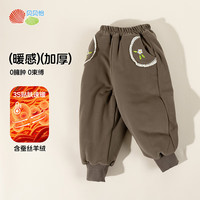 贝贝怡童装女童冬季运动裤子夹棉加厚束脚裤儿童2025新款保暖冬装 咖色 1