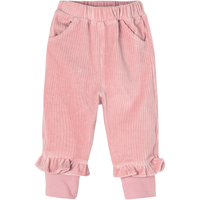 贝贝怡女童裤女宝宝春秋冬保暖休闲长裤纯色天鹅绒裤宝宝洋气休闲潮裤 粉红 12个月/身高80cm