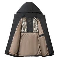 罗蒙（ROMON）连帽男士棉服中长款2026冬季加绒厚款保暖棉衣外套男装上衣 卡其 2XL (130-145斤）