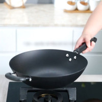 爱仕达 炒锅铁锅家用铸铁炒菜锅生铁老式不粘锅无涂层电磁炉燃气用30cm