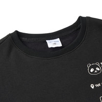 鸿星尔克童装综训儿童拼接长袖套装宽松卫衣长裤套装新年款针织套装 正黑 160