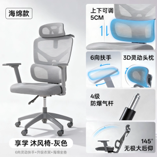 享学 人体工学椅  4级防爆气杆丨6向扶手