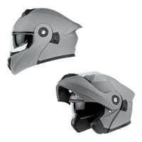 Andes HELMET新国标B类头盔男揭面盔电动车头盔女双镜片冬季保暖四季通用全覆式安全帽 哑