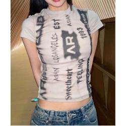 WEGO 1h可退 日本直邮WEGO 女装 Y2K风罗纹贴身短上衣 紧身显瘦 日系格
