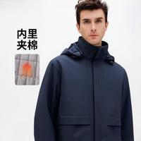 GIOVANNI VALENTINO 25年秋冬新款男士长袖连帽保暖行政夹克外套厚棉衣