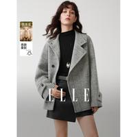 ELLE 女士短外套 高级工艺感羊毛外套