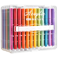 慢作直液式丙烯马克笔软头小美术水彩笔48色36色24色儿童无毒可水洗可叠色不透色幼儿园画笔 48色 直液式丙烯马克笔/送勾线笔+高光笔