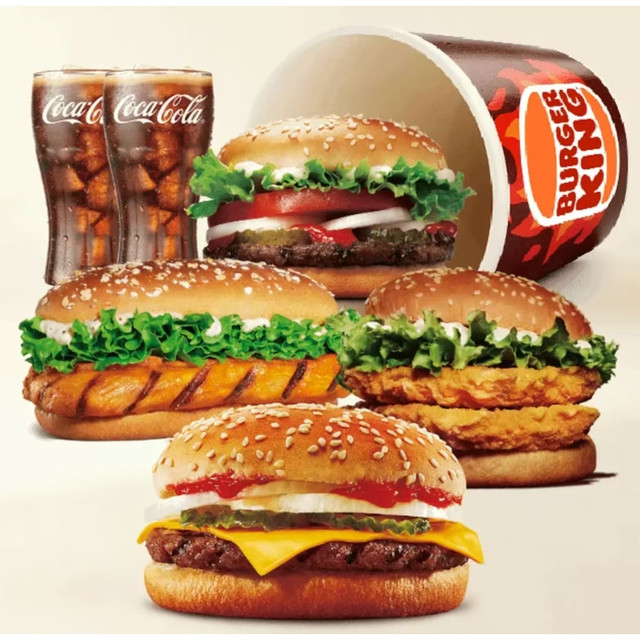 今日必买：汉堡王 4+2鸡牛吃堡国王桶 4汉堡+2可乐