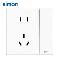 西蒙（SIMON）西蒙开关插座i3air哑光白超薄款86型五孔面板奶油风 五孔插座带一开双控