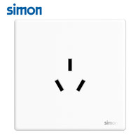 西蒙（SIMON）西蒙开关插座i3air哑光白超薄款86型五孔面板奶油风 三孔16A空调插座