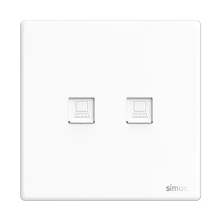 西蒙（SIMON）西蒙开关插座i3air哑光白超薄款86型五孔面板奶油风 二位电脑插座