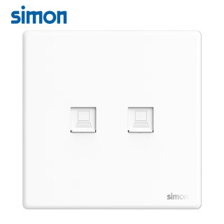 西蒙（SIMON）西蒙开关插座i3air哑光白超薄款86型五孔面板奶油风 二位电脑插座