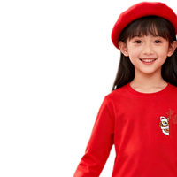 唐狮(TonLion)童装女童打底衫宝宝2026马年本命年纯棉长袖T恤儿童洋气上衣1 红色07杮事如意 150150(高140-150重60- ) 80