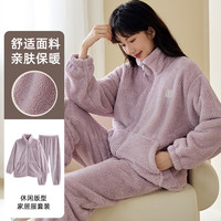 俞兆林 睡衣女秋冬加绒加厚新品珊瑚绒长袖女士冬天大码法兰绒家居服套装