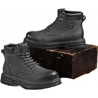 海澜之家（HLA）男鞋复古高帮休闲靴子大黄靴工装靴沙漠靴男 深灰色【HAAGZM4DAZ270】 41