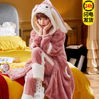 俞兆林 睡衣女冬2025新款加绒加厚睡袍女士秋冬珊瑚绒家居服套装可外穿