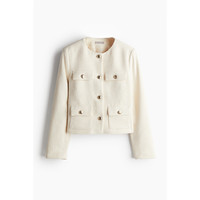 H&M 女装外套春季新款纹理编织廓形粗花呢小香风外套外套1241437