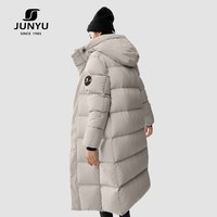 君羽 800蓬95鹅绒服女过膝长款加厚连帽鹅绒服女52295
