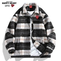 CHARLES JANG'S HAPPY HEART/查尔斯桃心 美式小香风格子翻领夹克