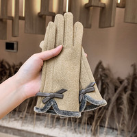 夏娃的色彩 秋冬保暖加绒骑行开车蝴蝶结手套