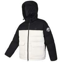 FILA 斐乐 2025冬季男款短款连帽羽绒服 蒸汽白-IV M