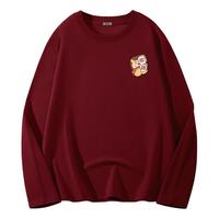 雪中飞 100%纯棉酒红长袖打底衫女 160/84A