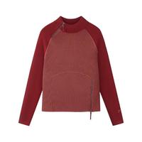 FILA FUSION斐乐潮牌女子织衫2026春时尚修身拼接套头毛衣 燃红-RD XL 175/92A/XL