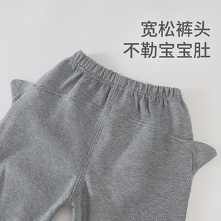 巴厘小猪儿童裤子男童秋季运动裤长裤超萌可爱宝宝束脚裤春秋女童休闲裤 深花灰 100