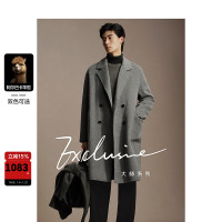 PLUS会员、会员专享：太平鸟 服饰严选！羊毛冬中长款双面呢外套 暗影灰  第二批 L