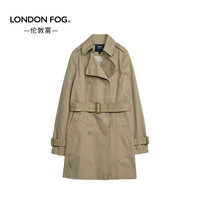 伦敦雾(London Fog)秋季新款英伦风女士可脱卸领风衣款外套商务通勤双排扣大衣