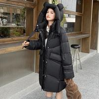 鸭鸭 防寒冬季经典连帽加厚保暖长款简约休闲百搭鸭绒女士羽绒服