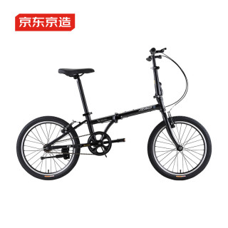 京东京造 F3折叠自行车单速20英寸成年人男女通勤休闲单车 F3 单速 20英寸V刹黑色