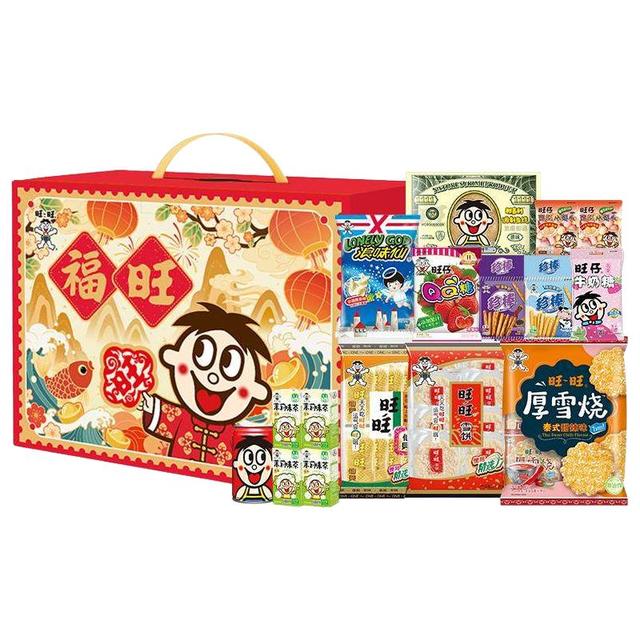 今日必买、年货好礼、88VIP：旺旺 零食礼盒过年大礼包儿童雪饼仙贝饼干1220g
