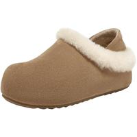 百思图25冬外穿勃肯拖鞋毛毛鞋雪地靴加绒保暖棉鞋女W6709DM5