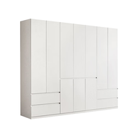 京东京造云素衣柜ENF级 现代简约卧室环保收纳储物家具云白色开门衣柜五门