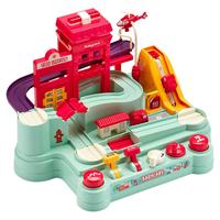 babycare玩具bctoys消防站汽车闯关冒险儿童宝宝益智轨道