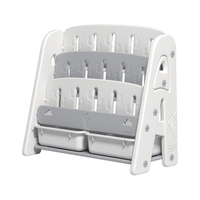 曼龙仙人掌绘本架儿童书架宝宝玩具收纳架子幼儿园储物二合一 莫奈灰 【大容量/分类收纳】莫奈灰