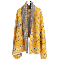 上海故事民族风披肩女外搭2024保暖披肩外搭办公室空调房草原云南旅游穿搭 美人迟暮 蓝黄