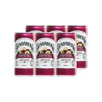 宾得宝Bundaberg血橙百香果汁气泡水 柚子汽水小瓶饮料200ml 【200ml*6罐】百香果