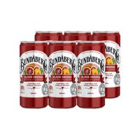 宾得宝Bundaberg血橙百香果汁气泡水 柚子汽水小瓶饮料200ml 【200ml*6罐】血橙
