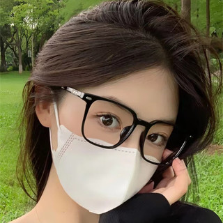 Erilles韩版超轻素颜近视眼镜框女可配度数镜片显瘦眼睛架显脸小男潮 透明白 161升级防蓝光镜片