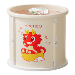 英氏 儿童折叠泡澡桶 元宝龙 250L（赠浴凳+排水管+水温计）