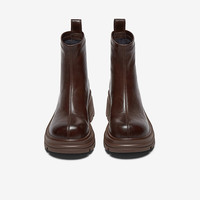 百思图 女士时尚通勤粗跟短靴 F2061DD5