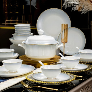 今日必买：mornenjoy 岚雾 景德镇碗具碗碟套装 58件10人食